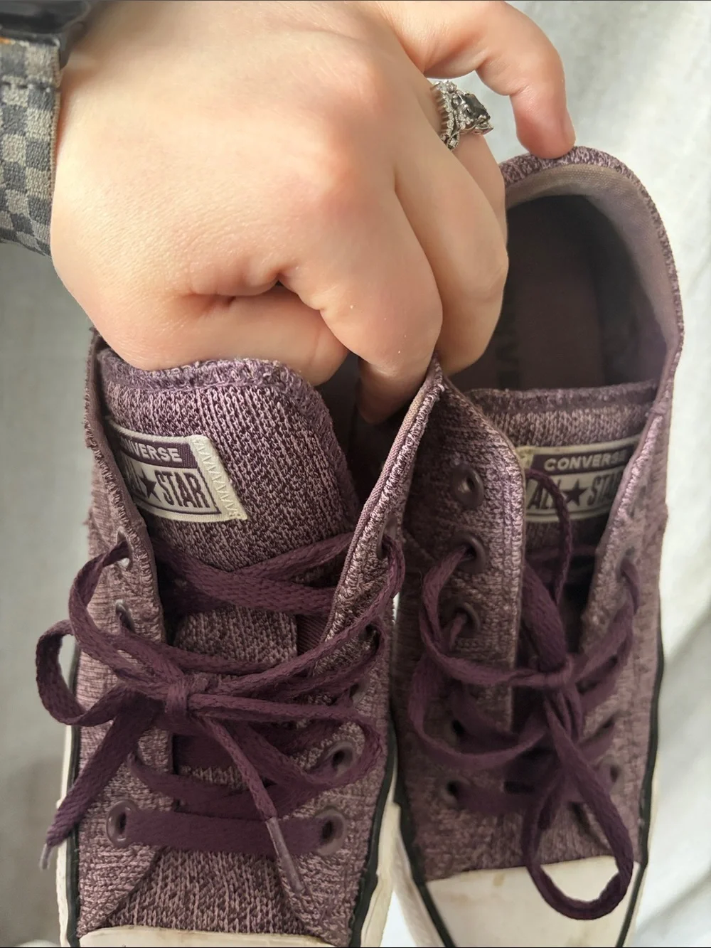 Converse Low Top Sneakers in Plum Canvas
